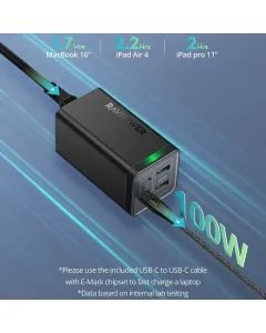 Ravpower Pioneer Power Adapter,120W, 4Port, RP-PC146 - Black