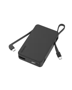 Momax 1-Power Vital+ Power Bank 20000mAh With 2 Built-In USB-C Cables - Black