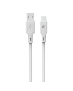 Dviced USB-A to USB-C silicone cable Charging & Data transfer 1.25m - White