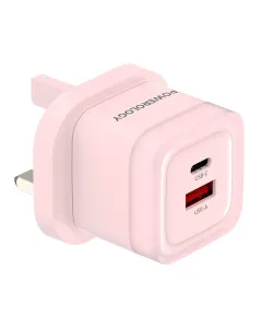 Powerology Dual-Port Fast Charging Adapter PD 35W - Pink
