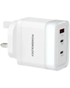 Powerology Lunex Series Fast Charging Adapter PD 65W - White
