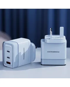 Powerology Lunex Series Fast Charging Adapter PD 65W - Blue