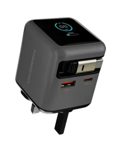 Powerology Halo Dual-Port GaN Charger - Grey