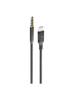 Powerology Power Sync Weave USB-C To 3.5mm Audio 1.2m Cable - Gray