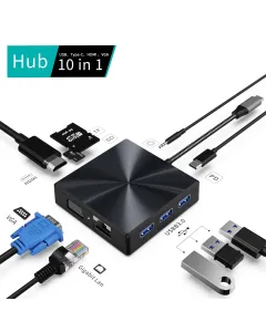 Yuanshan 10in1 Usb Hub - Black - Ystc0160