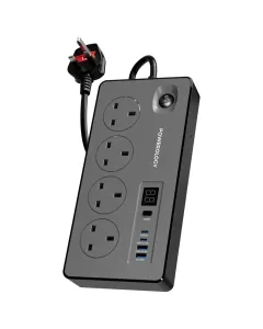 Powerology 4AC 2990W Power Strip - Black
