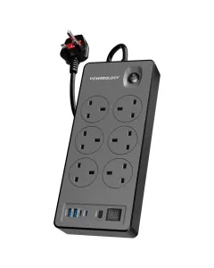 Powerology 6AC 2990W Power Strip PD 20W - Black