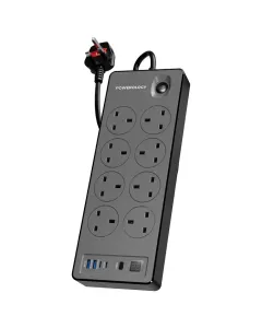 Powerology 8AC 2990W Power Strip PD 20W - Black