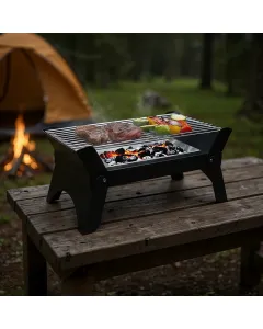 Green Lion Qudra Foldable BBQ Grill - Black