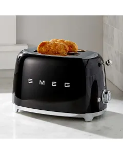 Smeg 2 Slice Toaster 50's Style Aesthetic - Glossy Black