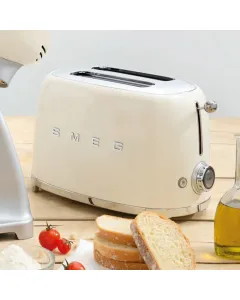 Smeg 2 Slice Toaster 50's Style Aesthetic - Glossy Cream