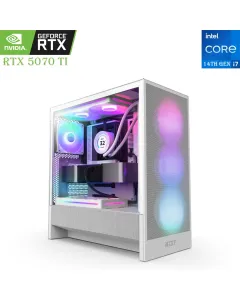 Gaming Pc Nzxt H Intel Core I7 - 14th Gen Rtx 5070 Ti 16gb, 2tb Ssd, 32gb Ram - White