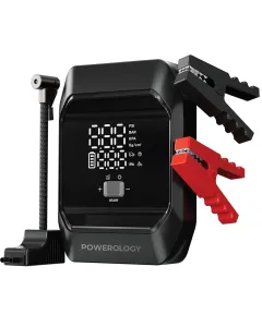 Powerology 10000mah 4-in-1 Jump Starter With Touch Buttons - Black