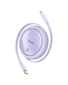 Baseus Free2Pull 1m USB-C to Lightning 20W Retractable Cable – Purple