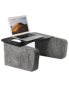 Gamvity Wooden Lap Desk - Dark Grey + Black Wood