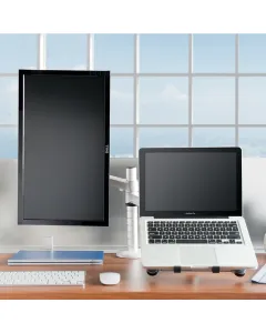 Gamvity 2-in-1 Adjustable Monitor & Laptop Arm Stand (17"–32" Monitor | 10"–15.6" Laptop)