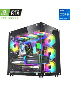 Gaming Pc Wjcoolman Ufoii Intel Core I7-14th Gen Rtx 5060 Ti 16gb, 1tb Ssd, 16gb Ram