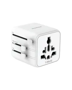 Momax 1-World Universal Travel Charger with Dual AC - White