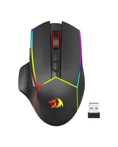 Redragon M814 AXE PRO RGB Tri-Mode 2.4G/Wired/Bluetooth Gaming Mouse, 8,000 DPI - Black