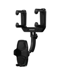 Porodo Mirror-Mounted Phone Holder Bracket with Extendable Arm - Black