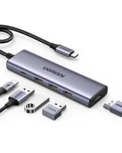 UGREEN 5 in 1 USB-C Multiport Dock 4K@60Hz HDMI 100W Power Delivery 3x USB-A 3.0 MacBook Pro iPad Pro Surface XPS ThinkPad 15597 - CM511