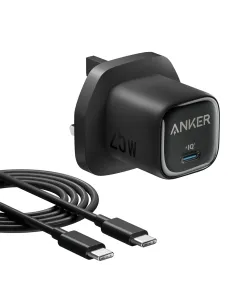 Anker Charger 25W Compact With USB-C Cable - Black
