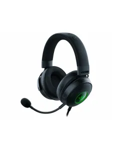 Razer Kraken V3 X Wired USB Gaming Headset: HyperClear Cardioid Mic, Oval Ear Cushions, Hybrid fabric, memory foam ear cushions, USB Type A, Surround sound, Chroma RGB, For PC, PS4 - Black