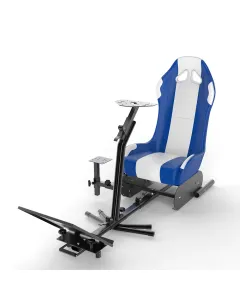 GAMESEAT GY017 Racing Simulator Cockpit Seat – White/Blue