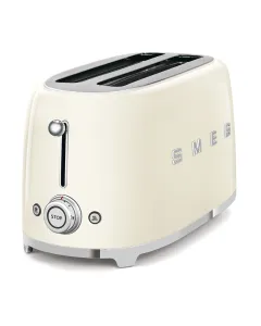 Smeg 50's Style 4 Slice, 2 Long Slot Toaster - Gloss Cream