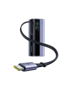 Baseus EnerGeek GR11 Power Bank 10000mAh 100W with Retractable Cable – Grey