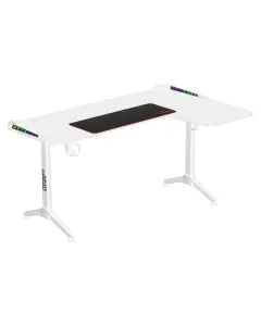 Twisted Minds WARRIOR L Shaped Gaming Desk RGB Right White - TM-Y-RW-RGB