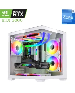 LOVINGCOOL GAMING PC – Intel Core i5 13th Gen, RTX 5060 8GB, 1TB SSD, 16GB RAM White
