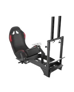 Gameseat GY-Extreme Racing Simulator Cockpit with Monitor Mount – Black/Red | Fully Adjustable Steel Frame & Sport Seat GY046-2