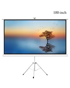 Gamvity 100-inch Tripod Projector Screen – 4:3 Aspect Ratio | Matte White