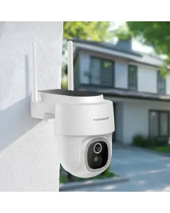 Powerolgoy Built-In Solar Pan & Tilt Outdoor Camera - White