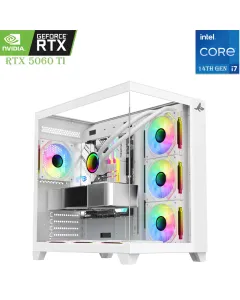 Gaming Pc Sharx Intel Core I7 14th Gen Rtx 5060 Ti 16gb, 1tb Ssd, 32gb Ram White
