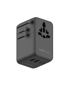 Momax 1-World² Universal 4-Port Travel GaN Charger 100W with Dual AC - Black