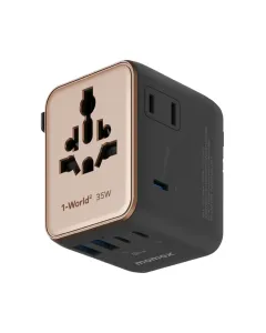 Momax 1-World² 5-Port Mini Travel GaN Charger 35W with Dual AC - Sandstone