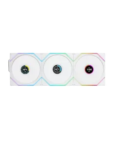 LIAN LI UNI FAN TL Wireless LCD Reverse Blade 120mm ARGB Case Fans with 1.6” LCD Screen (3 Pack) White