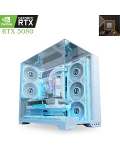 GAMING PC – LIAN LI 011 | Ryzen 7 9800X3D | RTX 5080 16GB | 2TB SSD | 32GB RAM – White Edition