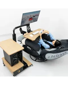 INGREM Left Rudder Adjustable Height Standing Desk with Monitor Arm