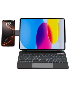 Powerology Dynaboard Wireless Keyboard Case For  Ipad 10th Gen, Magsafe Phone Holder