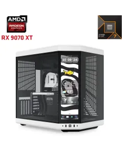 HYTE Y70 Gaming PC – AMD Ryzen 7 9800X3D | RX 9070 XT 16GB | 32GB RAM | 2TB SSD – PANDA Edition