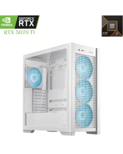 ASUS TUF Gaming PC – Ryzen 7 9800X3D | RTX 5070 Ti 16GB | 32GB DDR5 | 2TB SSD – White Edition