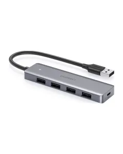 Ugreen USB HUB - 4x USB 3.2 Gen 1 with micro USB power port - gray