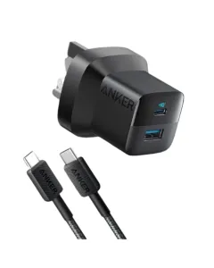 Anker 323 Charger with 322 USB-C to USB-C Cable (33W , 3ft) -Black