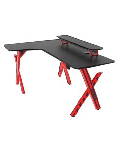 Gameon Phantom Series L-Shaped Gaming Desk With 15W Qi Charger, USB Hub (160 CM X 110 CM x 60CM)