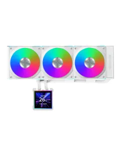 Lian Li Hydro-shift Ii Lcd-s 360tl Liquid Cpu Cooler With Tl Wireless Fans, 3.4" Ips Lcd Screen - White
