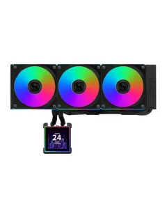 Lian Li Hydro-shift Ii Lcd-s 360tl Liquid Cpu Cooler With Tl Wireless Fans, 3.4" Ips Lcd Screen - Black