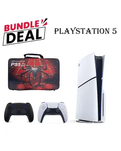 PS5 Slim Disc Console (R2) Bundle – Includes Controller + Carrying Bag